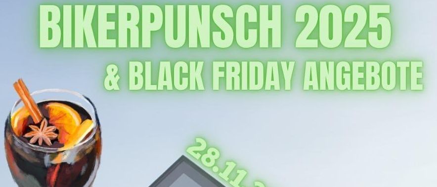 Ein Bild zeigt ein Haus mit einem Weihnachtsbaum davor. Leute genießen Essen an einem kleinen Stand, mit weiteren wartenden Leuten in der Schlange. Das Bild hat eine festliche Überlagerung mit Text auf Deutsch.