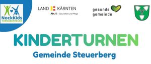 Das Bild zeigt ein Logo für 'Unterturn', eine gemeindegesundheitliche Initiative in der Gemeinde Steuerberg, mit einem Herzsymbol und Text, der sich auf Gesundheit und Pflege bezieht.