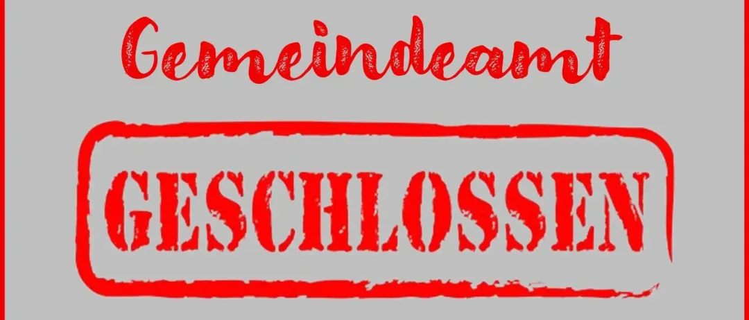 Ein roter Stempel mit dem Wort 'geschlossen' in Fettschrift auf einem grauen Hintergrund. Es scheint ein Logo oder ein Etikett zu sein.