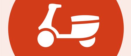 Ein rundes Icon mit dem Text AM oben, mit einer Roller-Grafik darunter und dem Wort Mofa unter dem Roller.