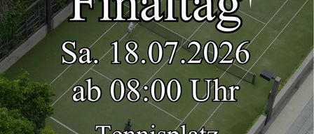 Poster for the final day of the Konigsberg-Open 26 tennis tournament on July 18, 2026, starting at 8:00 AM at Tennisplatz Tieschen.