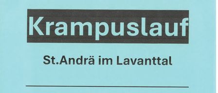 Plakat für Krampustaul in St. Andrä, Lavantall, geplant für den 07.12.2025, Beginn um 17:00 Uhr. Die Kinder der Krampusgruppe Kärntner Teufel freuen sich auf Ihren Besuch.