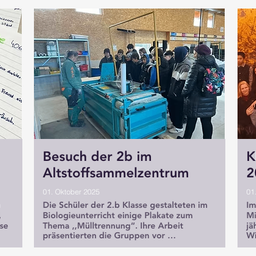 Am 01. Oktober 2025 besuchten Schüler der 2. Klasse das Altstoffsammelzentrum. Sie nahmen an einer Biologiestunde teil, in der sie eine Platte zum Thema „Mülltrennung“ präsentierten.