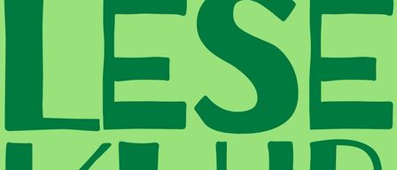 Ein grünes Plakat mit den Worten 'LESE KLUB' in fetten, großgeschriebenen Buchstaben. Darunter steht in kleinerer Schrift 'BUCHERFAANS KOMMT VORBEI'. Das Gesamtdesign ist minimalistisch mit Fokus auf Typografie.