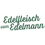 Edelfleisch vom Edelmann-Logo. Grüner Text auf weißem Hintergrund mit 'Edelweiss vom Edelmann'. Das Wort 'Edelweiss' ist in einer fließenden Schrift geschrieben.