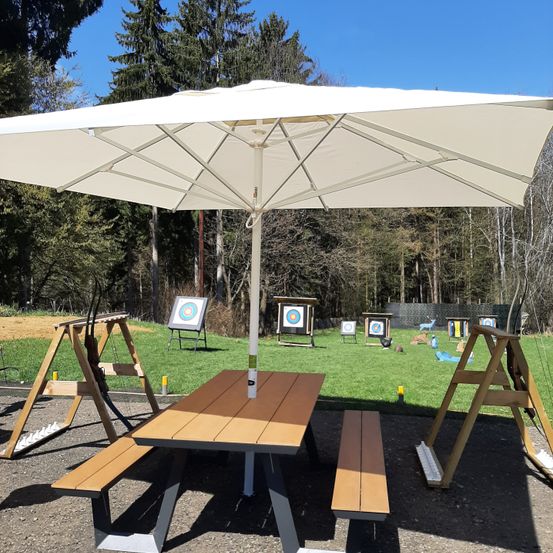 Grass, Wood, Interior Design, Housing, Patio, Bench, Patio Umbrella, Canopy, Outdoors, Shelter