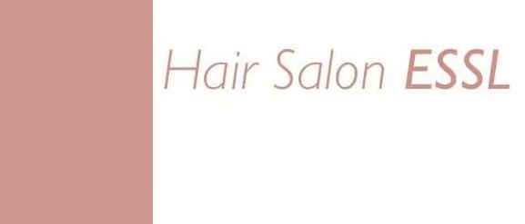 A pink and white background with the text Hair Salon ESSL written in pink.