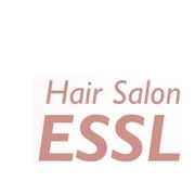 The pink logo reads 'Hair Salon ESSL' in a stylized font, with 'Hair Salon' above and 'ESSL' below in larger text.