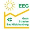 Das Bild zeigt ein Logo für EEG Gnas Straden Bad Gleichenberg, mit einem Sonnensymbol, einem Dollarzeichen und einer Graphlinie. Die Website www.PV-SO.at wird ebenfalls erwähnt.