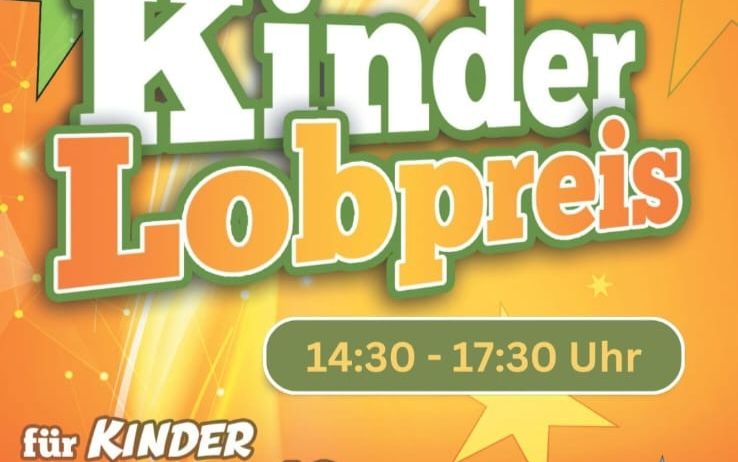 Plakat für die Kinder Lobpreis-Veranstaltung 2025 für Kinder im Alter von 6 bis 13 Jahren. Die Veranstaltung ist für den 22. November von 14:30 Uhr bis 17:30 Uhr geplant.