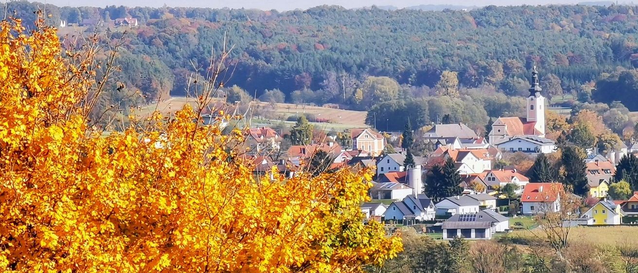 Bild enthält, Nature, Outdoors, Scenery, Countryside, Building, Rural, Landscape, Village, Autumn, Tree