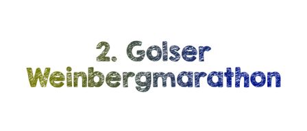 The image displays a logo for the 2nd Goiser Weinbergmarathon. The logo includes a blue number '2' and the words 'Goiser Weinbergmarathon' in green and blue font.