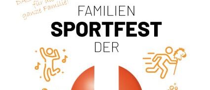 Plakat für das Familiensportfest der Sport Union Absodorf am 18. Mai 2025. Es zeigt ein lebhaftes Design mit verschiedenen Sport-Ikonen und dem Logo der Veranstaltung in einem roten Kreis. Die Veranstaltung ermutigt Familien, teilzunehmen und einen Tag voller Sport und Bewegung zu verbringen.