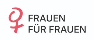 Schwarzer Text auf weißem Hintergrund zeigt 'FRAUEN FÜR FRAU' in einer fetten, serifenlosen Schrift. Das Wort 'FRAUEN' ist größer und über 'FÜR FRAU' positioniert.