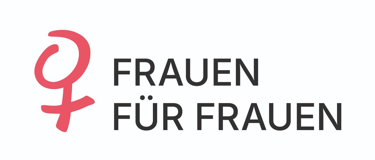 Schwarzer Text auf weißem Hintergrund zeigt 'FRAUEN FÜR FRAU' in einer fetten, serifenlosen Schrift. Das Wort 'FRAUEN' ist größer und über 'FÜR FRAU' positioniert.
