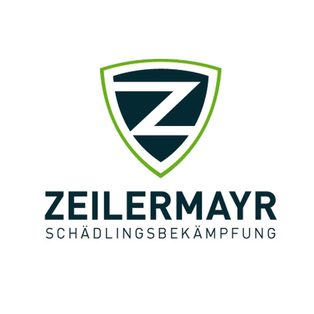 Logo von Zeillermayr, einem Schädlingsbekämpfungsunternehmen mit einem Schildlogo, das ein Z aufweist. Der Text ist in Deutsch.