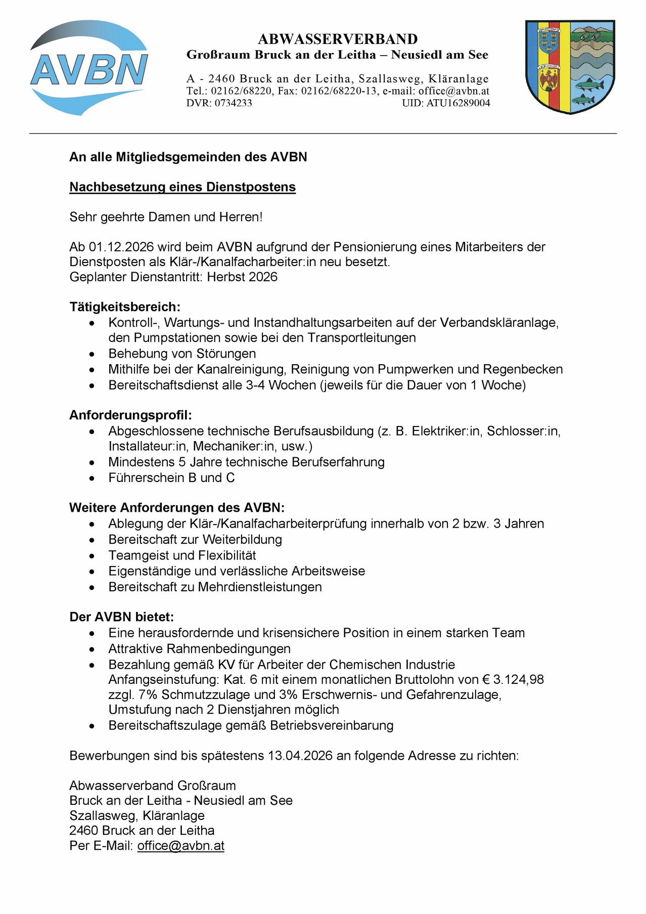 StellenbekanntmachungKlr-Kanalfacharbeiter06.03.2026