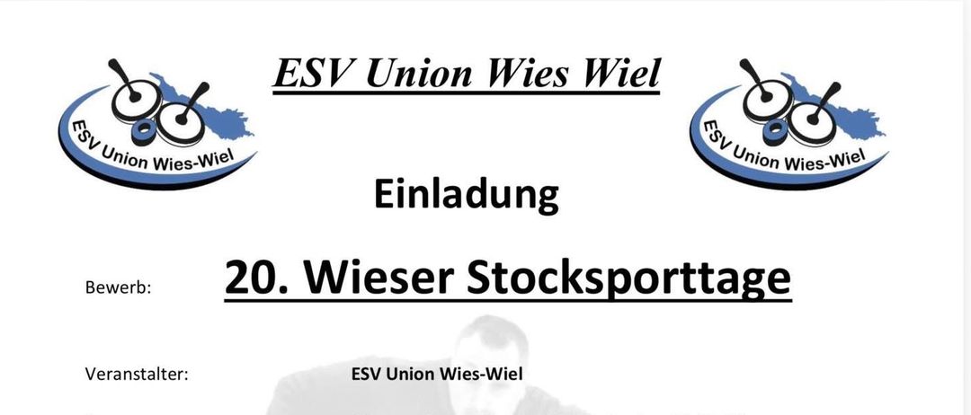 Das Wies-Stockcar-Event findet in der Stocksport Halle Wies, Am Bahnhof 2a, 8551 Wies statt. Es beginnt um 19 Uhr. Die Teilnahme steht 7 Mannschaften offen. Die Anmeldung erfolgt per E-Mail an esvwies26@gmx.at. Die Gebühr beträgt 50 Euro.