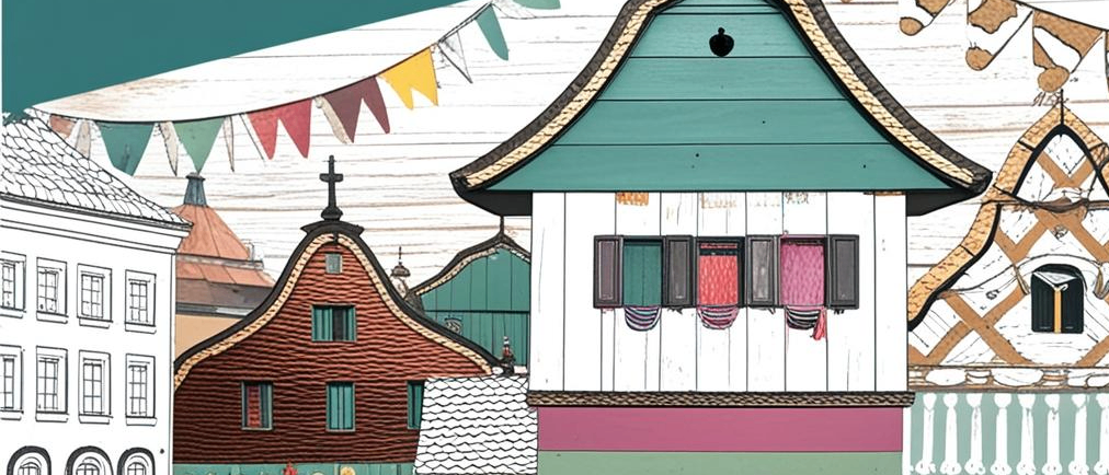 Bild enthält, Building, Neighborhood, Cottage, Housing, Hut, Nature, Outdoors, Roof, Art, Drawing