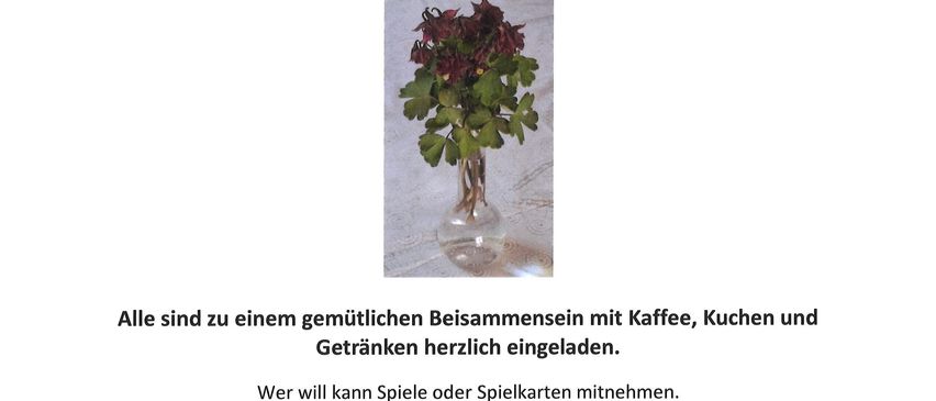 Ein Treffen zum Muttertag von der Katholischen Frauenbewegung am 12. Mai 2026 um 14:30 Uhr im Brüderkloster Klein-Mariazell. Kommen Sie für Kaffee, Kochen, Getränke und Spiele. Die Katholische Frauenbewegung Altenmarkt-Thennberg freut sich auf Ihren Besuch.