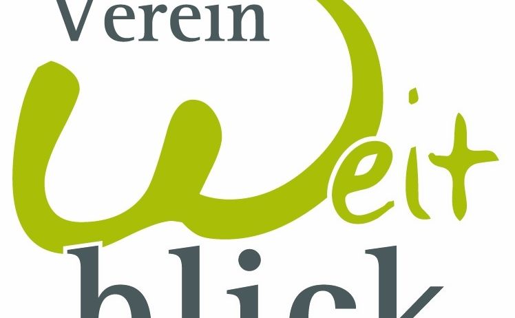 Das Bild zeigt das Logo des Vereins Weitblick, das grüne und schwarze Farben kombiniert und ein charakteristisches, modernes Design aufweist.