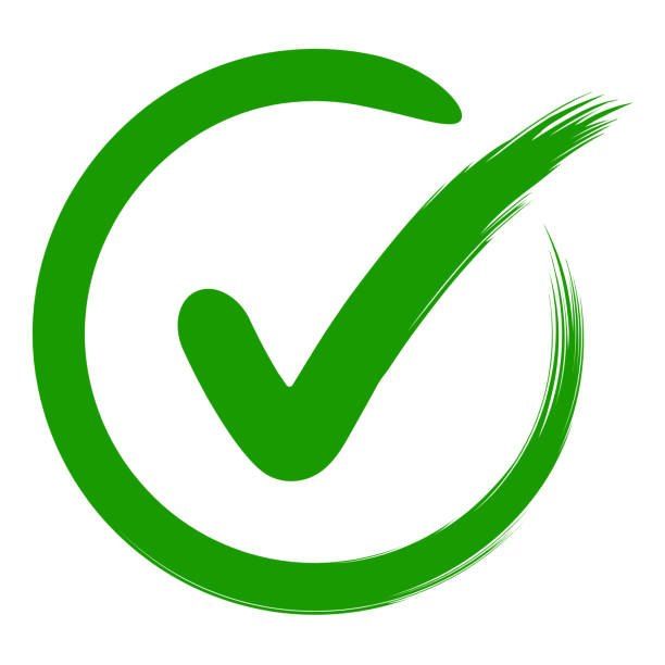 A green checkmark inside a circle on a white background. The checkmark is drawn with a brush-like stroke.