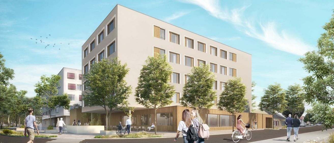 Bild enthält, Person, Walking, Building, College, Shoe, Jeans, City, Shorts, Bicycle, Wheel