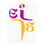 Evangelische Pfarrgemeinde A.B. Ternitz-Logo. Ein stilisiertes Bild mit einem lila und gelben Logo mit den Buchstaben 'Elas'. Der 'E' ist lila, während 'las' gelb ist. Ein orangefarbener Kreis befindet sich über den Buchstaben.