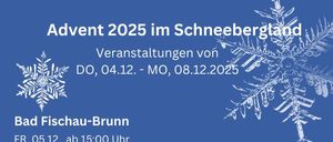 Eine Anzeige für die Bad Fischau-Brunn Veranstaltung vom 4. bis 8. Dezember 2025. Events umfassen den Schönheitsköniginnen-Wettbewerb am 5. Dezember um 15:00, am 6. Dezember von 11:00 bis 13:00 und um 15:00, und am 7. Dezember um 15:00. Krampuslauf am 5. Dezember um 18:30, Weinverkostung am 6. Dezember um 10:00 und Feuerlöscherüberprüfung am 6. Dezember um 10:00. Krampusparty am 6. Dezember um 20:30.