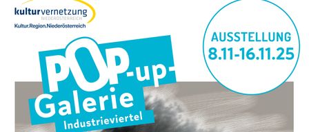 Ein Plakat für eine Pop-up-Galerie mit einem Bild eines Baumes und einem Datumsbereich vom 8.11 bis 16.11.25. Die Galerie von Dietmar Halbauer trägt den Titel Irgendwo im Süden.