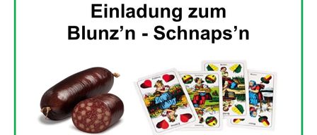 Das Plakat lädt zu einer Wurst- und Schnapsfeier am 17. Januar 2026 um 14:00 Uhr ein. Ort: Vereinshaus, Sandhöhe. Auch wenn du nicht spielen möchtest, bist du herzlich willkommen.