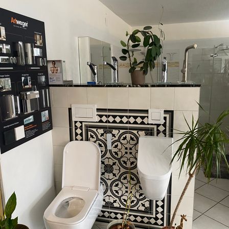 Bild enthält, Indoors, Plant, Home Decor, Person, Bathroom, Room, Toilet