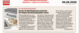 Ein Bericht über die 'Krone' enthüllt, dass illegale Bearbeitungsgebühren bei Kreditbanken zurückgezahlt werden müssen. Fast 20.000 Kunden beim größten Prozessfinanzier fordern die Rückzahlung dieser Gebühren.
