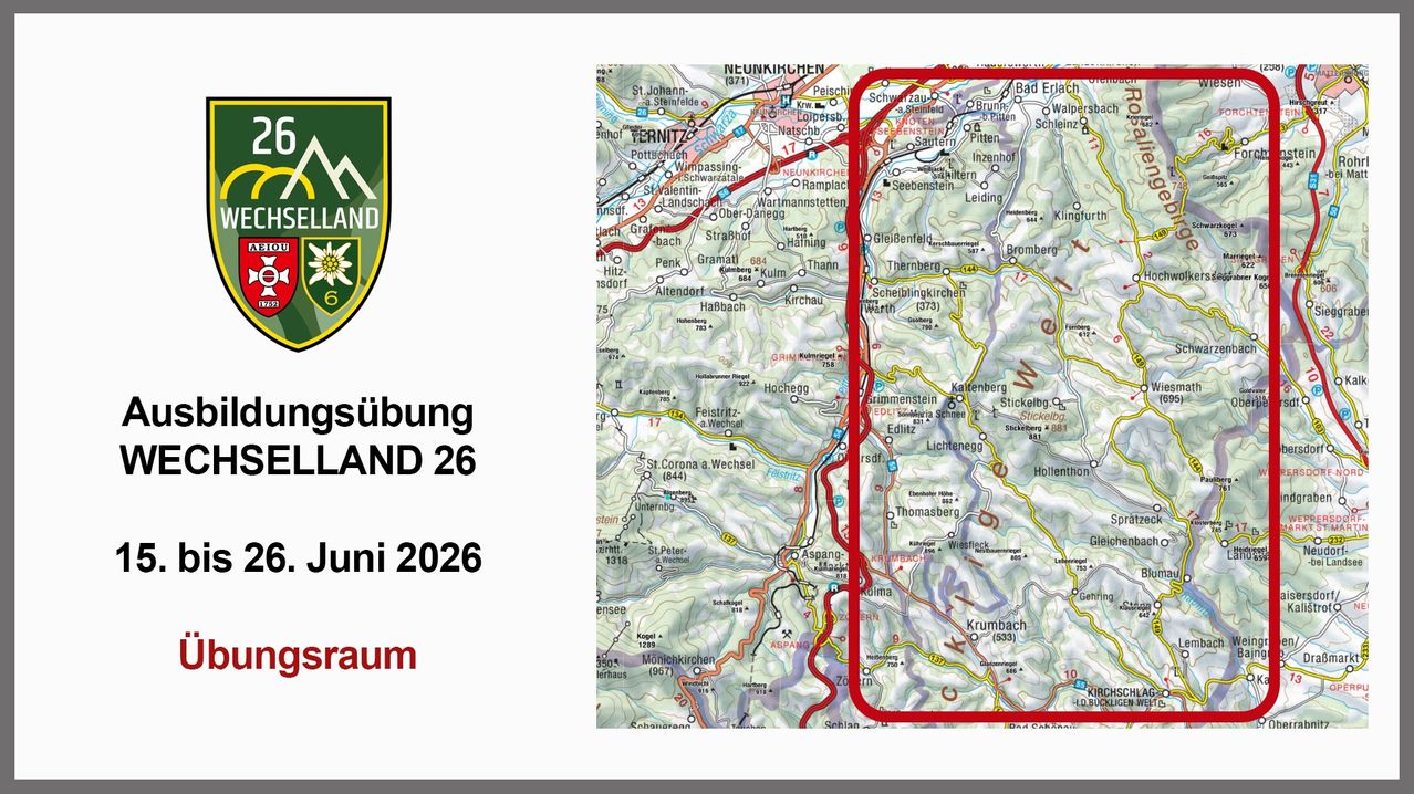 Eine Karte, die ein bestimmtes Gebiet mit verschiedenen Wahrzeichen und Entfernungen zeigt. Die Karte ist in Abschnitte unterteilt, mit einem hervorgehobenen Weg. Das Datum 'Juni 2026' ist prominent angezeigt.