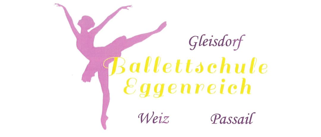 Ein Flyer der Ballettschule Eggenreich in Österreich bietet eine Schnupperstunde für Anfänger am Montag, 9. September 2025 um 18:00 Uhr an. Kontaktieren Sie Eva Eggenreich-Sommer für Anmeldung und Informationen.