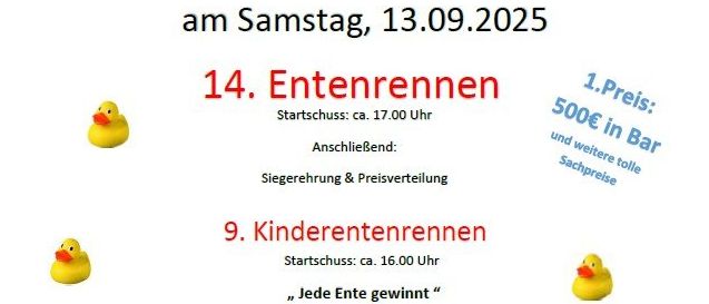 Veranstaltungsplakat für USV BT-Group Pircha, geplant für den 13. September 2025. Es beinhaltet 14 Wettkämpfe für Erwachsene, die gegen 17 Uhr beginnen, und 9 Kinderwettbewerbe um 16 Uhr. Preise und Erfrischungen sind verfügbar.