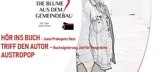 Plakat für einen Abend mit Joesi Prokopetz, einschließlich Lesung, Autogrammstunde und Gespräch, am 21.10.2025 um 18:30 Uhr bei ABS GmbH, 1404 Destillierte Spirituosen. QR-Code für Veranstaltungsdetails.