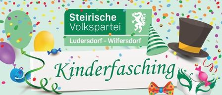 Ein Plakat lädt zu einem bunten Kinderfasching ein. Es zeigt einen Zaubererhut, Luftballons und Konfetti. Die Veranstaltung wird von ÖVP ausgerichtet, geplant für den 15. Februar 2026, um 14:00 Uhr im Turnsaal VS Flocking. Ein Zauberer wird mit magischen Momenten, Süßigkeiten für maskierte Kinder und einem umfangreichen Kinderprogramm unterhalten. Das Plakat lädt alle ein, vorbeizukommen und sich verzaubern zu lassen.