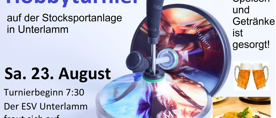 Eine Werbung für ein Produkt namens Toyturner in blauer Schrift. Es enthält ein Bild des Produkts, einen Zeitplan für August und ein Lebensmittel.
