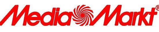 Das rote Logo von Media Markt ist auf weißem Hintergrund zu sehen. Es enthält das Wort Media in fetten roten Buchstaben.
