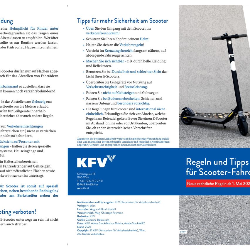 Tipps für mehr Sicherheit am Scooter. Tragen Sie einen Helm! Halten Sie sich an die Verkehrsregeln! Achten Sie auf helle Kleidung und Reflektoren. Benutzen Sie bei Dunkelheit und schlechter Sicht das Licht Ihres E-Scooters. Prüfen Sie die Leichtigkeit vor der Nutzung auf Bremsleistung. Fahren Sie nicht auf Gehsteigen und Wegen.