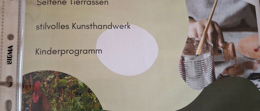 Plakat zur Veranstaltung in der Safentalhalle Sebersdorf vom 13. bis 14. September 2025. Geöffnet von 9:00 Uhr bis 18:00 Uhr und 9:00 Uhr bis 14:00 Uhr. Mit seltenen Tierrassen, Kinderprogramm, Kaffee, Kochen, kleinen Speisen und Glücksschafen.