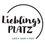 Das Logo von 'Lieblingsplatz' zeigt einen Kreis mit zwei Herzen und schwarzem Text. Darunter stehen 'Cafe, Shop, Post'.