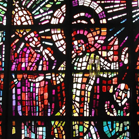 Bild enthält, Art, Stained Glass, Person, Face, Head