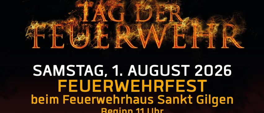 Feuerwehrfest am Samstag, 1. August 2022. Beginn um 11 Uhr im Feuerwehrhaus in Sankt Gilgen.