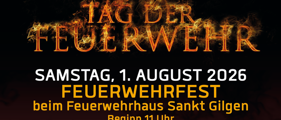 Feuerwehrfest am Samstag, 1. August 2022. Beginn um 11 Uhr im Feuerwehrhaus in Sankt Gilgen.