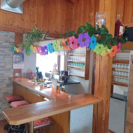 Bild enthält, Indoors, Interior Design, Plywood, Wood, Dining Table, Table, Living Room, Flower Arrangement, Hardwood, Potted Plant