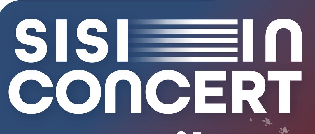 Konzertankündigung für SISI IN CONCERT am 25. April, Beginn 19:30. Ort ist Turnsaal NMS, Markt Piesting. Freier Eintritt und Spenden. QR-Code für weitere Informationen.