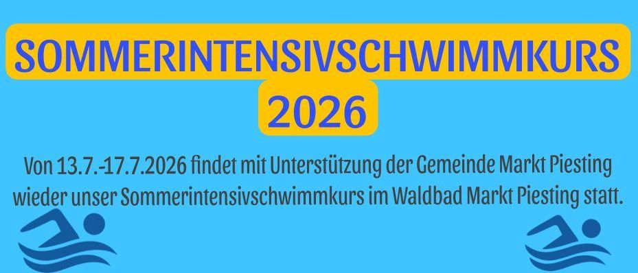Der Sommerintensive Schwimmkurs 2026 findet mit Unterstützung der Gemeinde im Waldbad Markt Piesting statt. Schwimmer haben die Möglichkeit, ihre Technik zu verbessern. Anfänger lernen grundlegende Schwimmfähigkeiten.