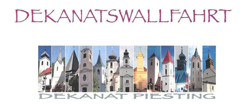 Dekanatswallfahrt Piesting: Collage von Kirchen aus dem Dekanat